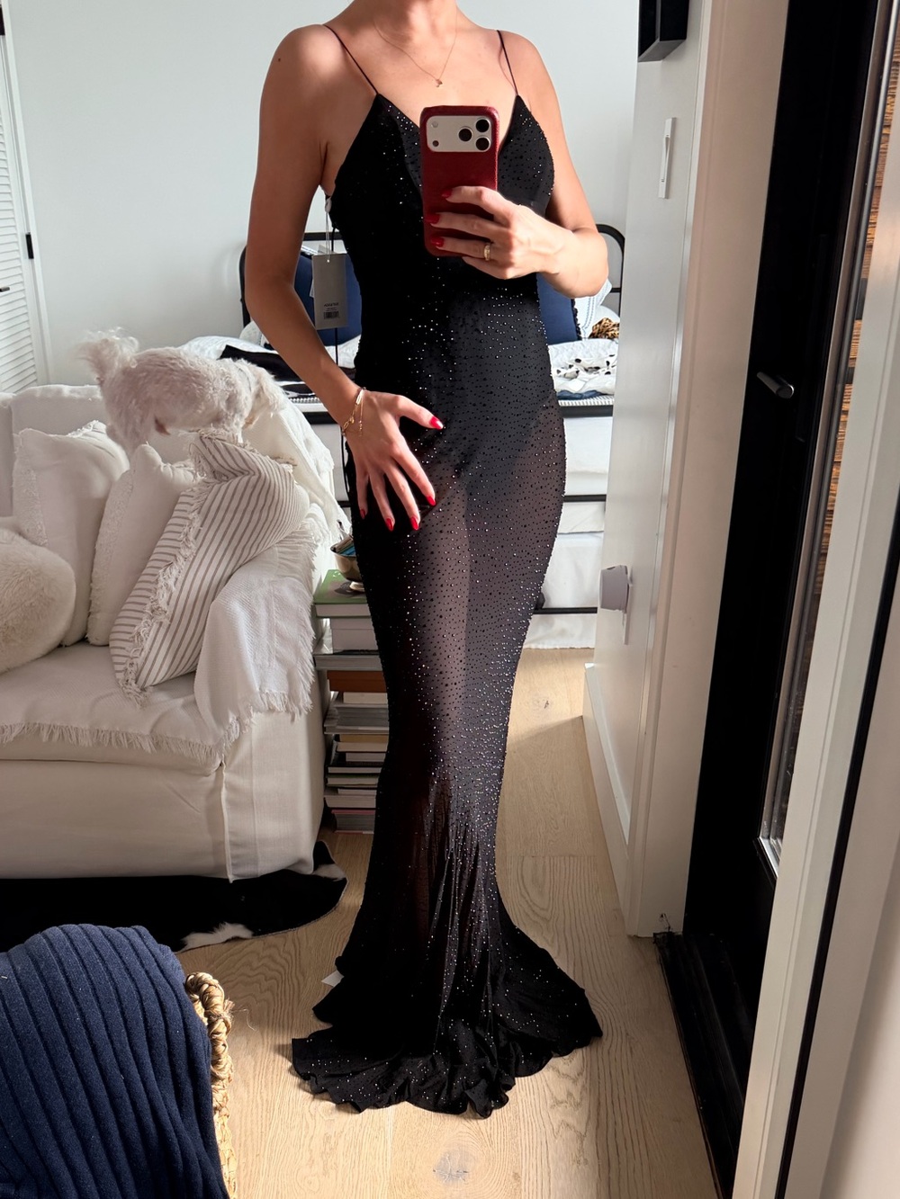 NWT Rat & Boa Franzisca Embellished Black Maxi Corset Dress